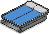 Blaues Mode-Doppelbett