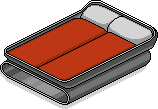 Rotes Mode-Doppelbett