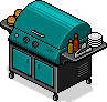 Blauer BBQ-Grill