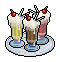 Teller mit Milchshakes
