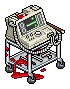 Blutiger Defibrillator