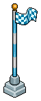 Blaue Rennfahne