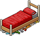 Unordentliches Bett